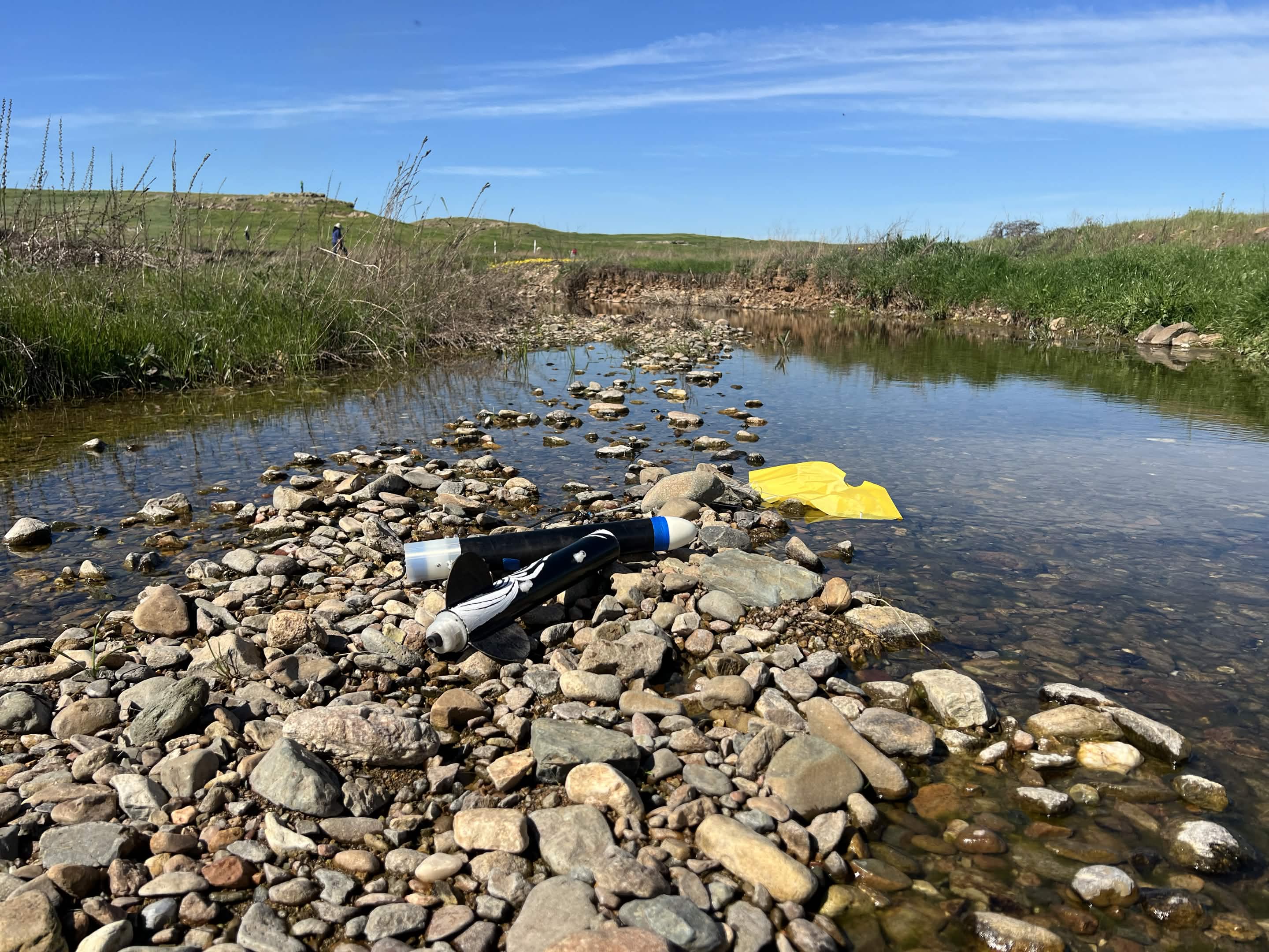 TARC rocket recovered from a river after a lawn dart